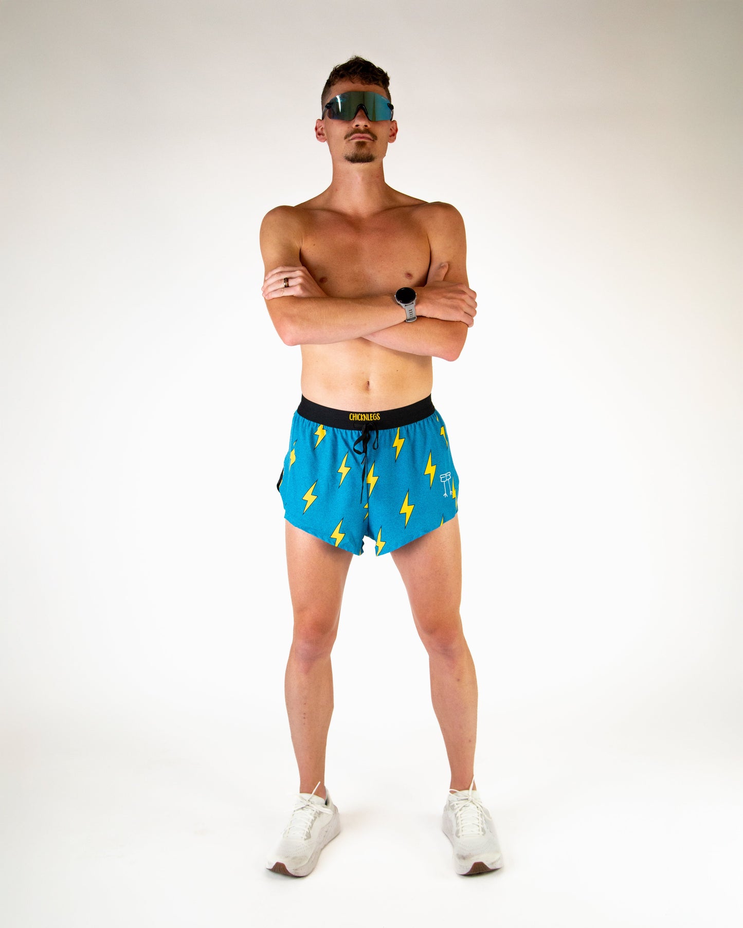 Men's Blue Bolts 2" DS Split Shorts
