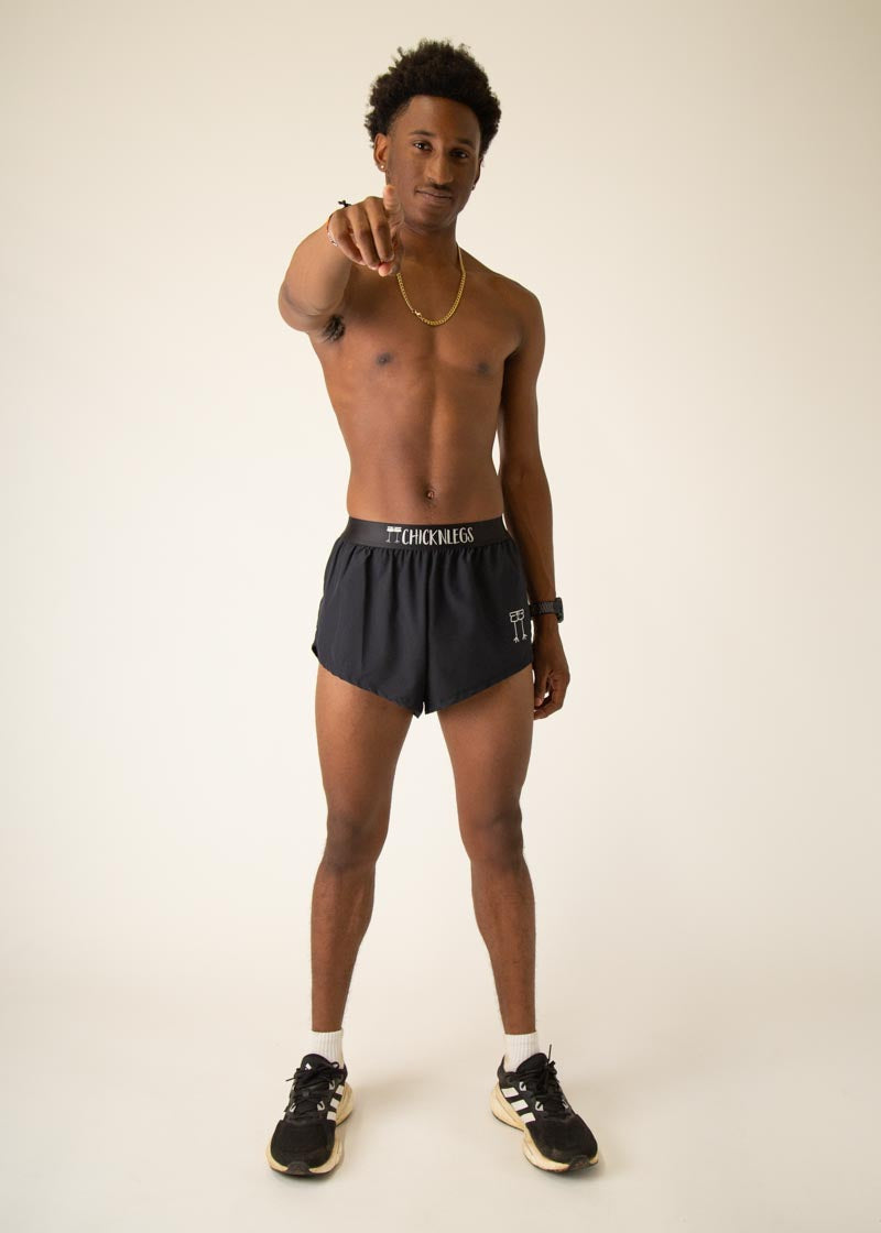 Men's Black 2" Split Shorts