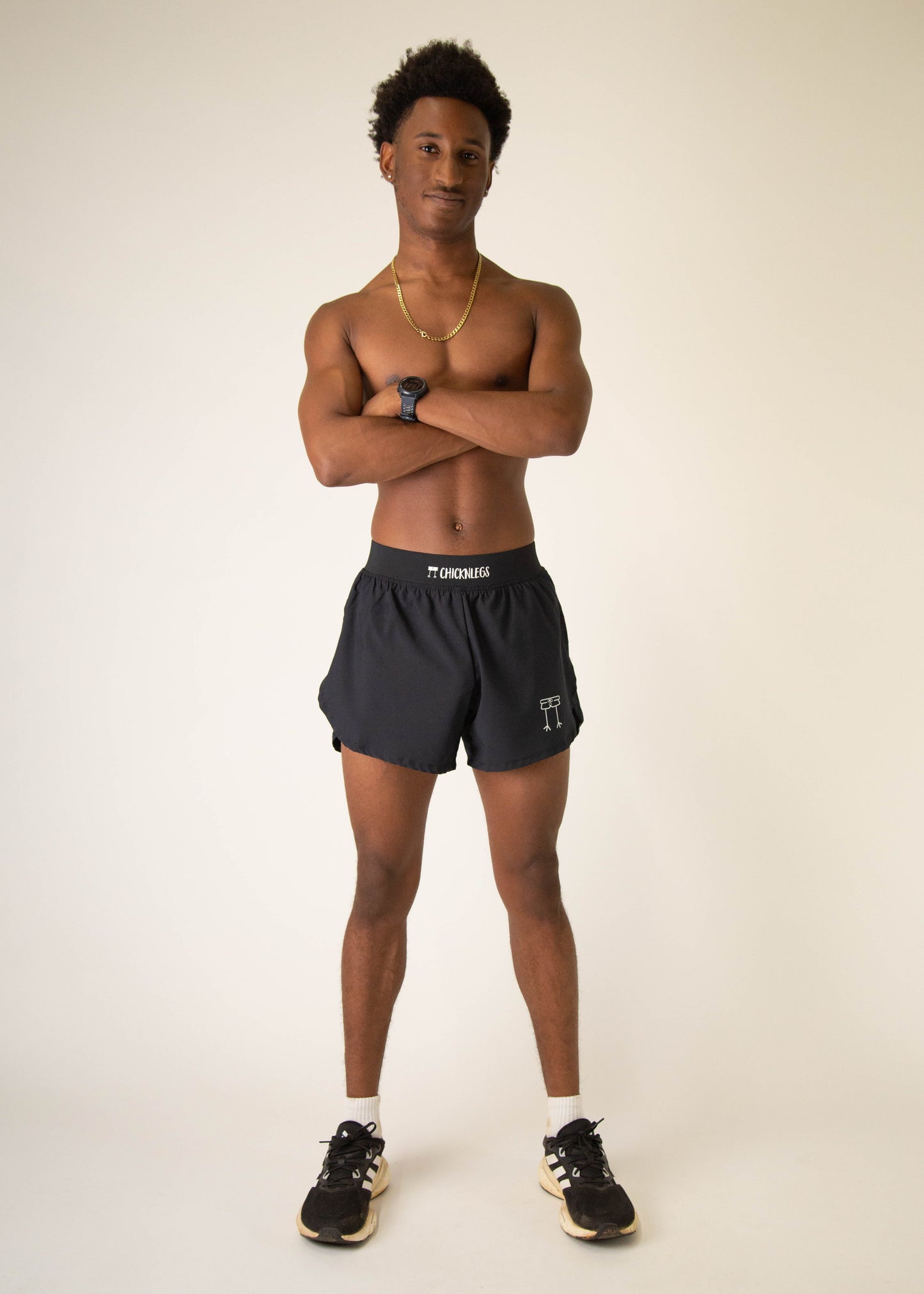 Men's Black 4" Half Split Shorts