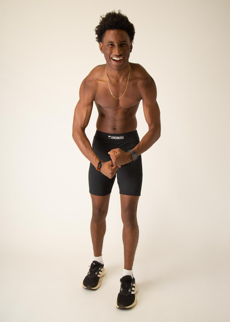 Men's Black 8" Half Tights