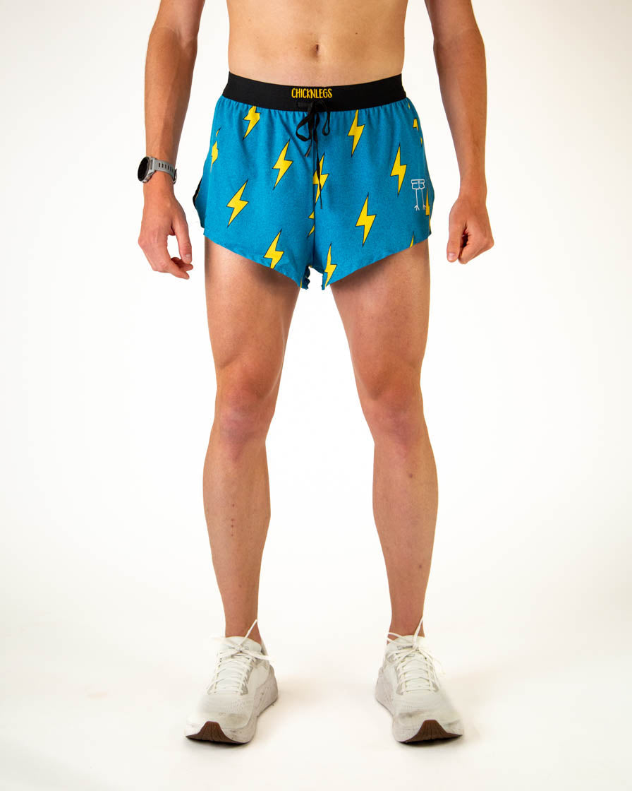 Men's Blue Bolts 2" DS Split Shorts