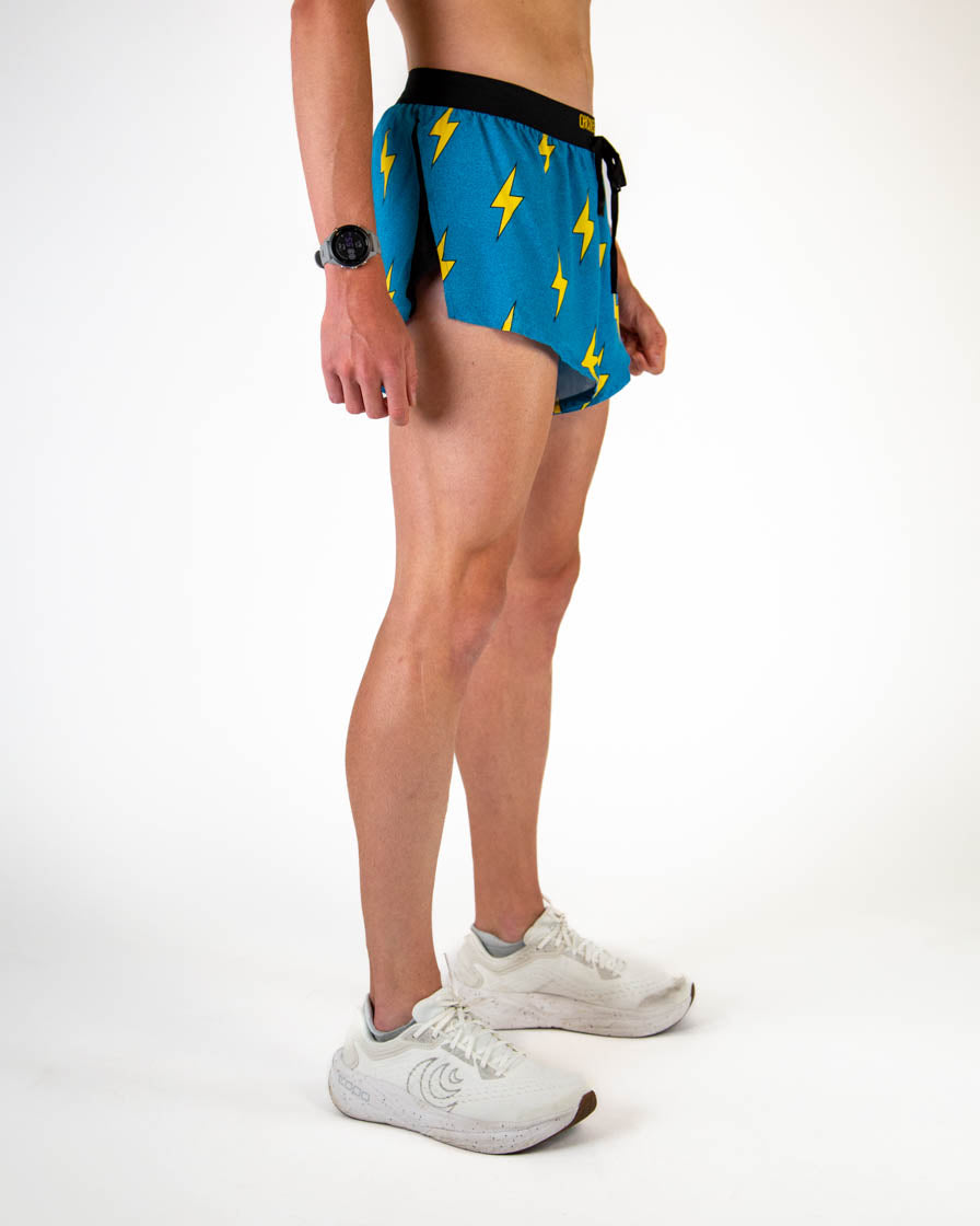 Men's Blue Bolts 2" DS Split Shorts