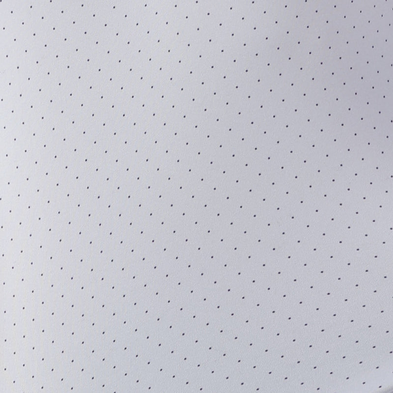 Semi-Spread Collar Polo White Navy Polka Dot