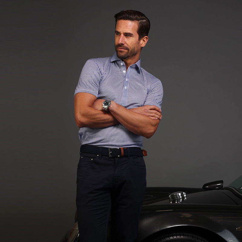 Semi-Spread Collar Polo Vantage Blue