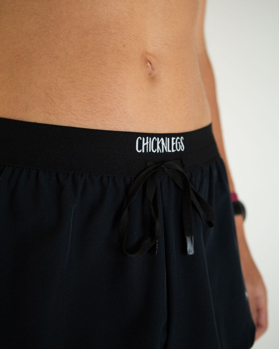 Men's Black 2" DS Split Shorts