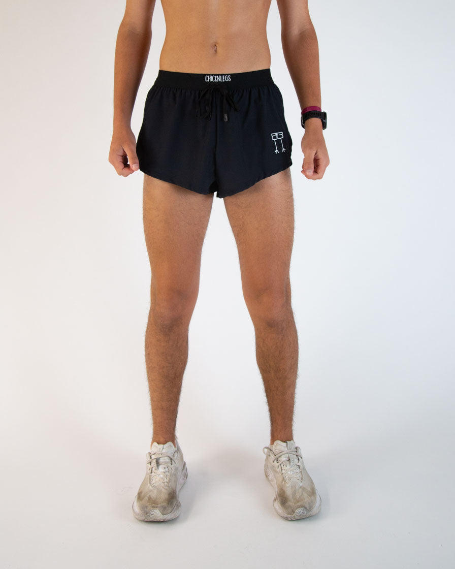 Men's Black 2" DS Split Shorts