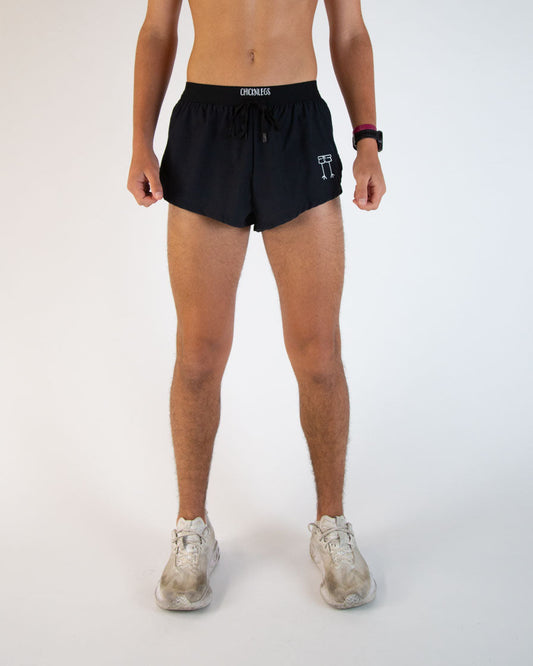 Men's Black 2" DS Split Shorts