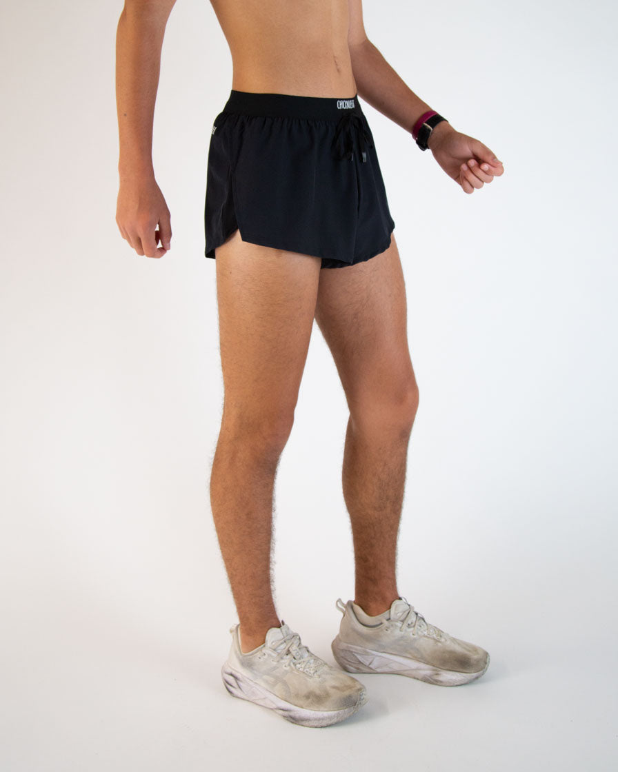 Men's Black 2" DS Split Shorts
