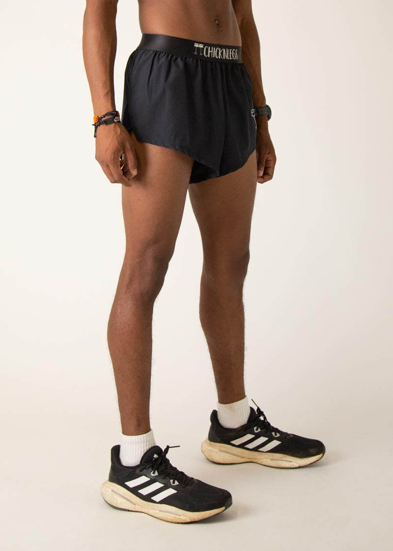 Men's Black 2" Split Shorts