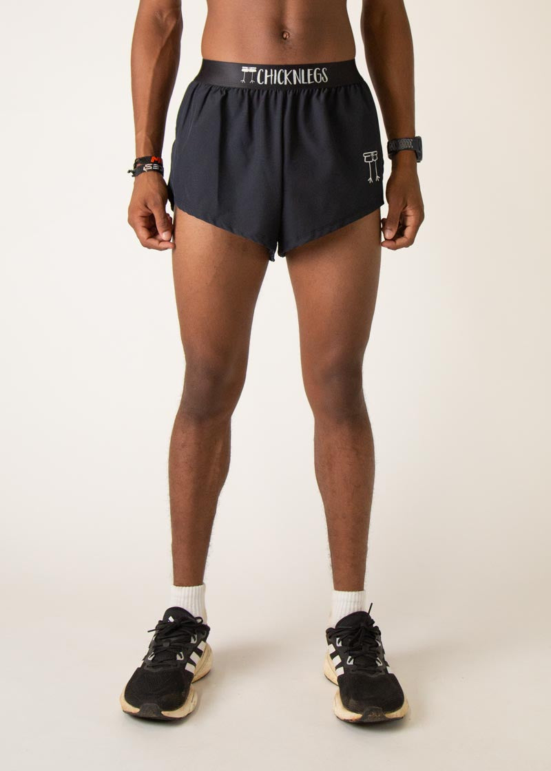 Men's Black 2" Split Shorts