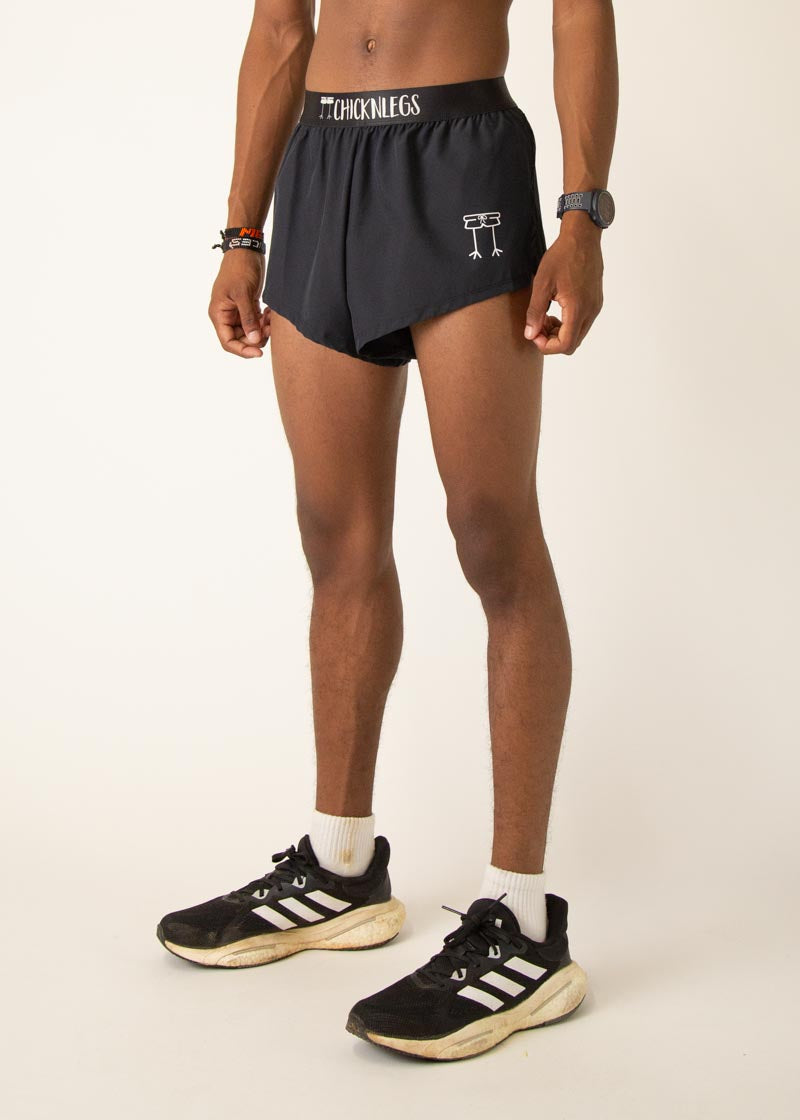 Men's Black 2" Split Shorts