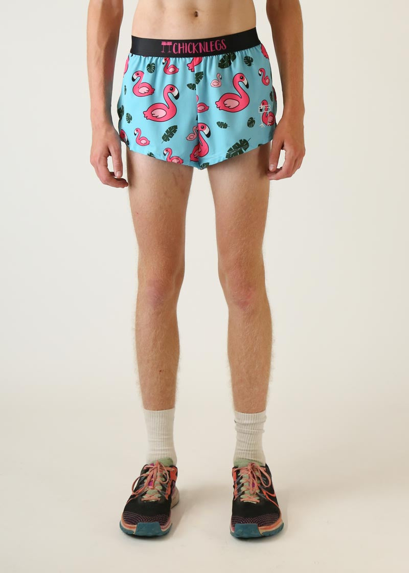 Men's Blue Flamingo 2" Split Shorts