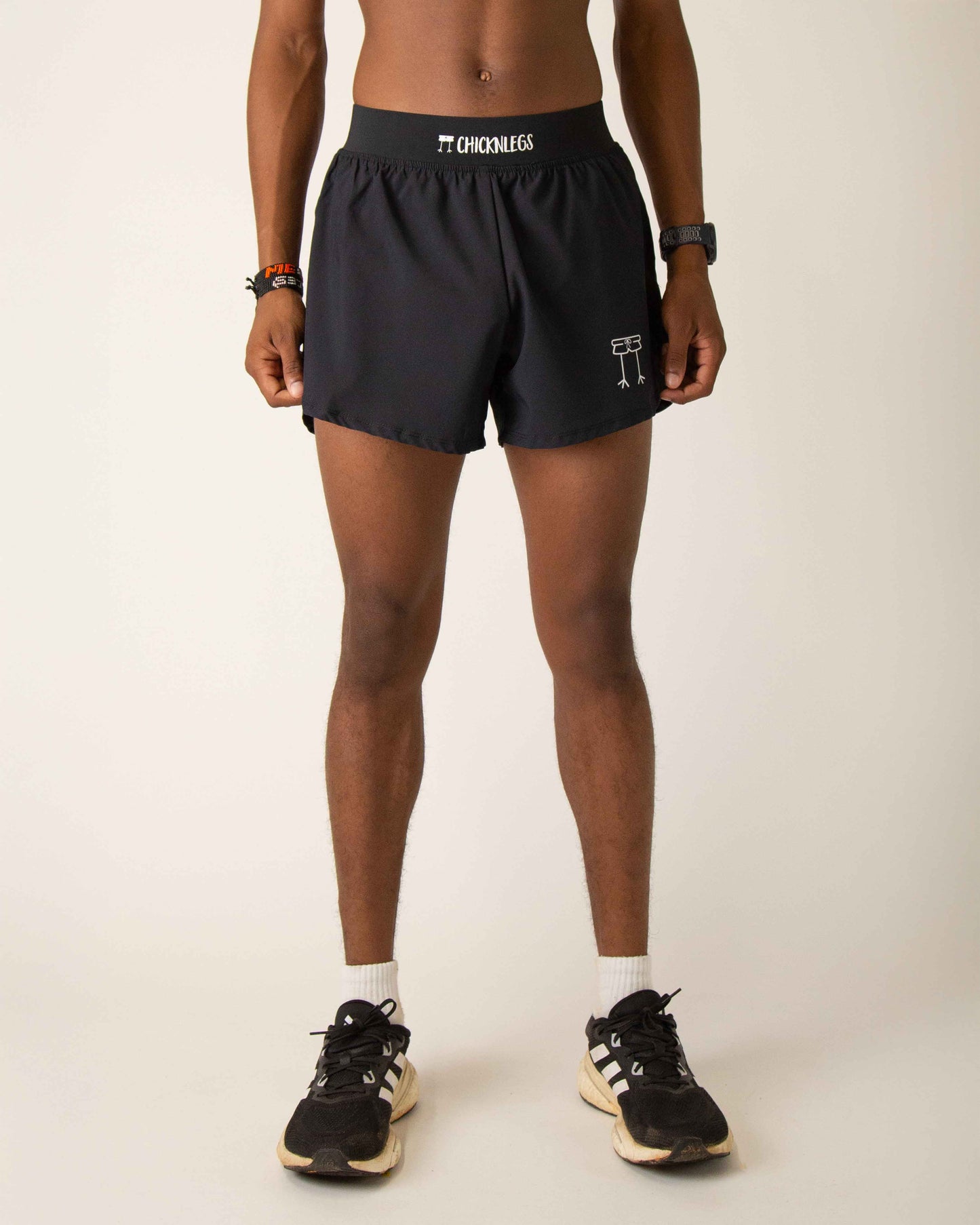 Men's Black 4" Half Split Shorts