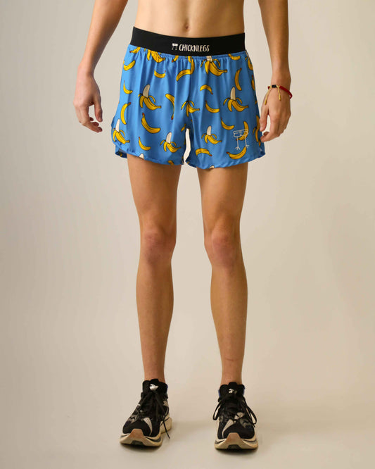 Men's Blue Bananas 4" Half Split Shorts