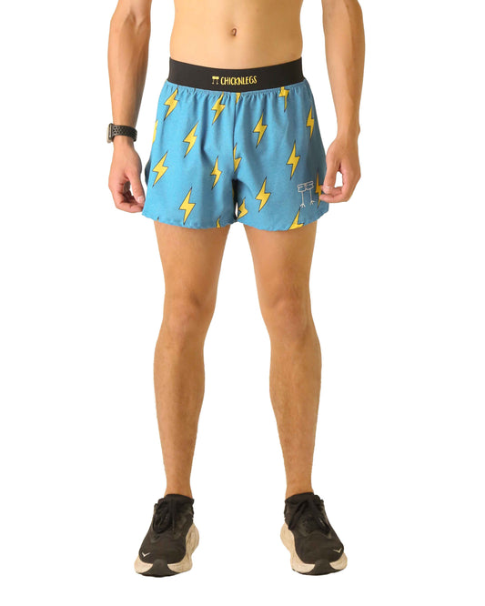Men's Blue Bolts 4" Half Split Shorts