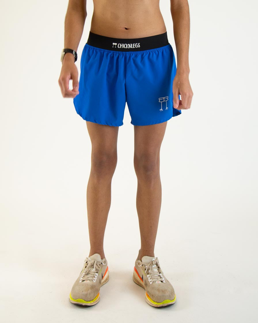Men's Blue 4" Half Split Shorts