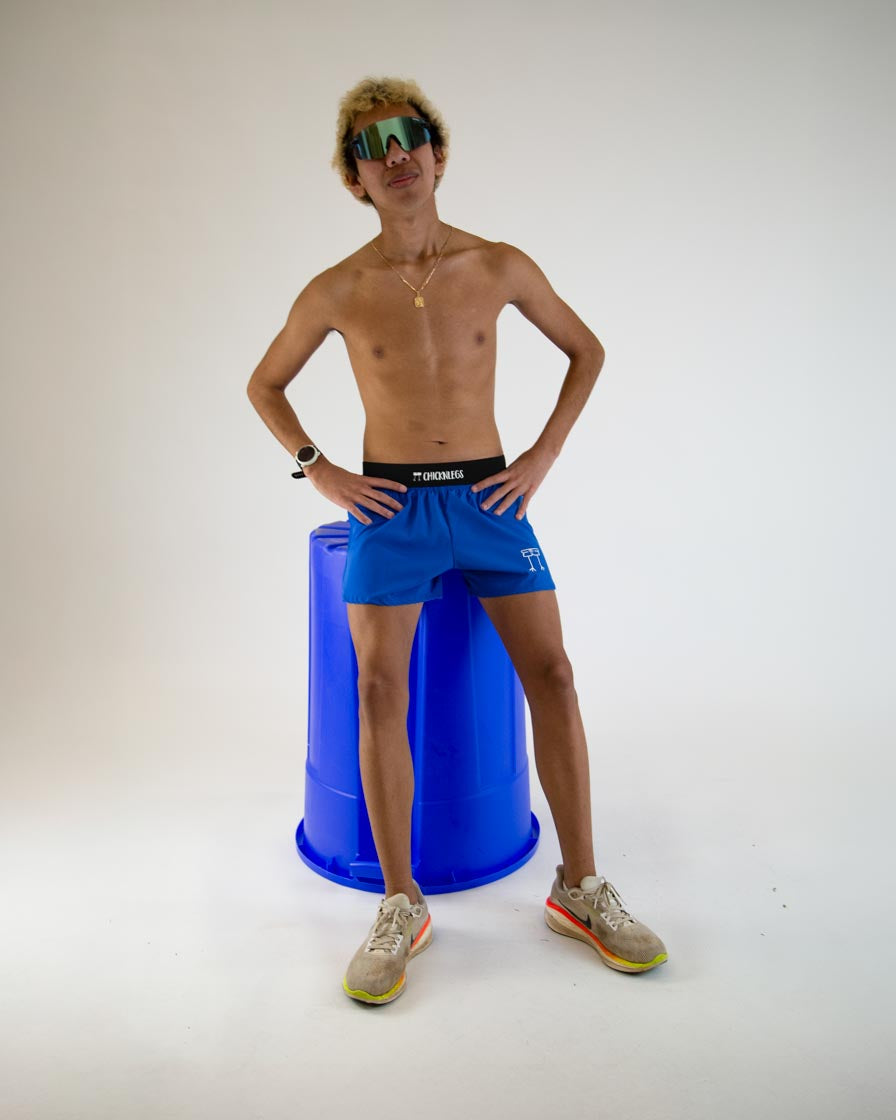 Men's Blue 4" Half Split Shorts