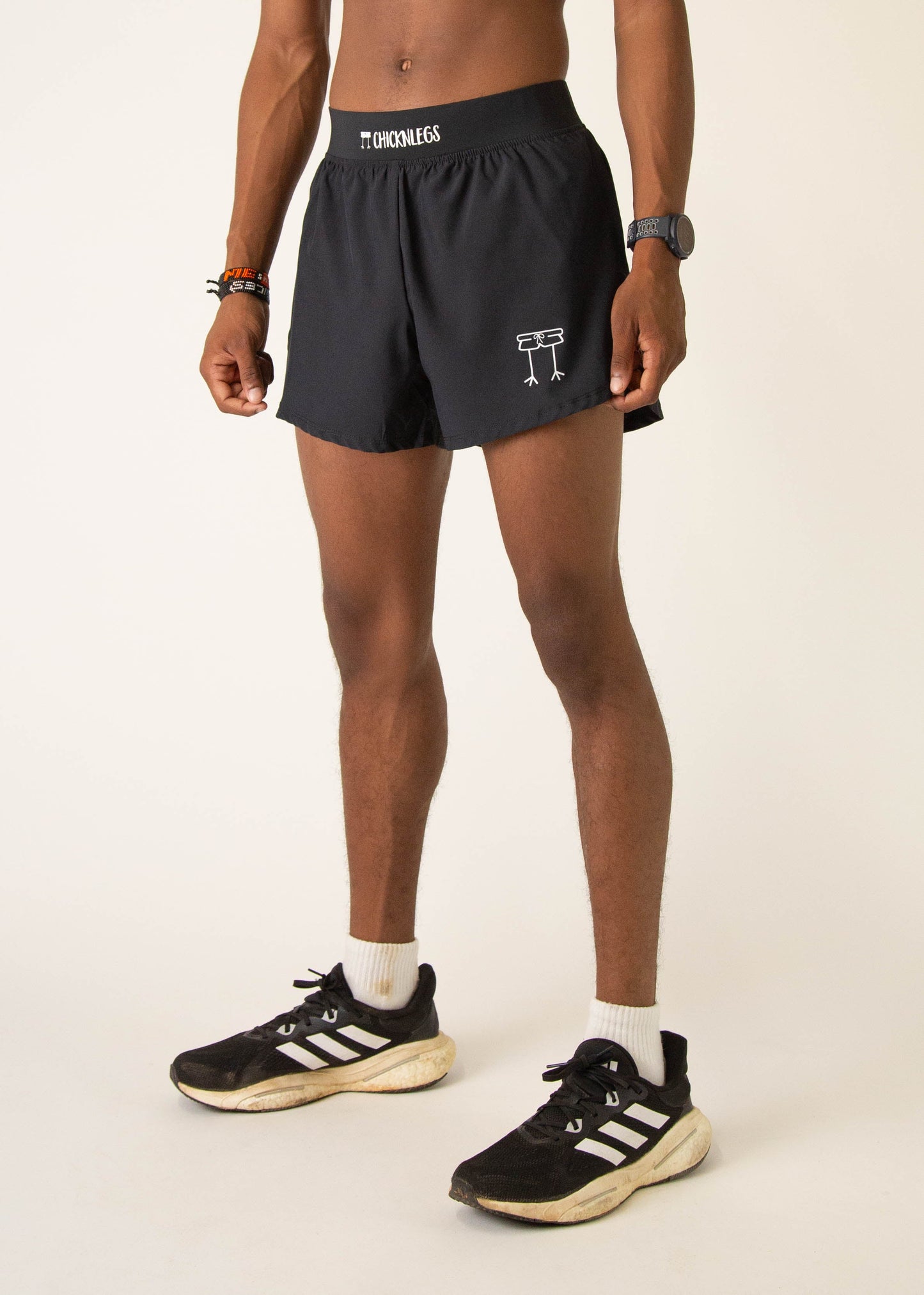 Men's Black 4" Half Split Shorts
