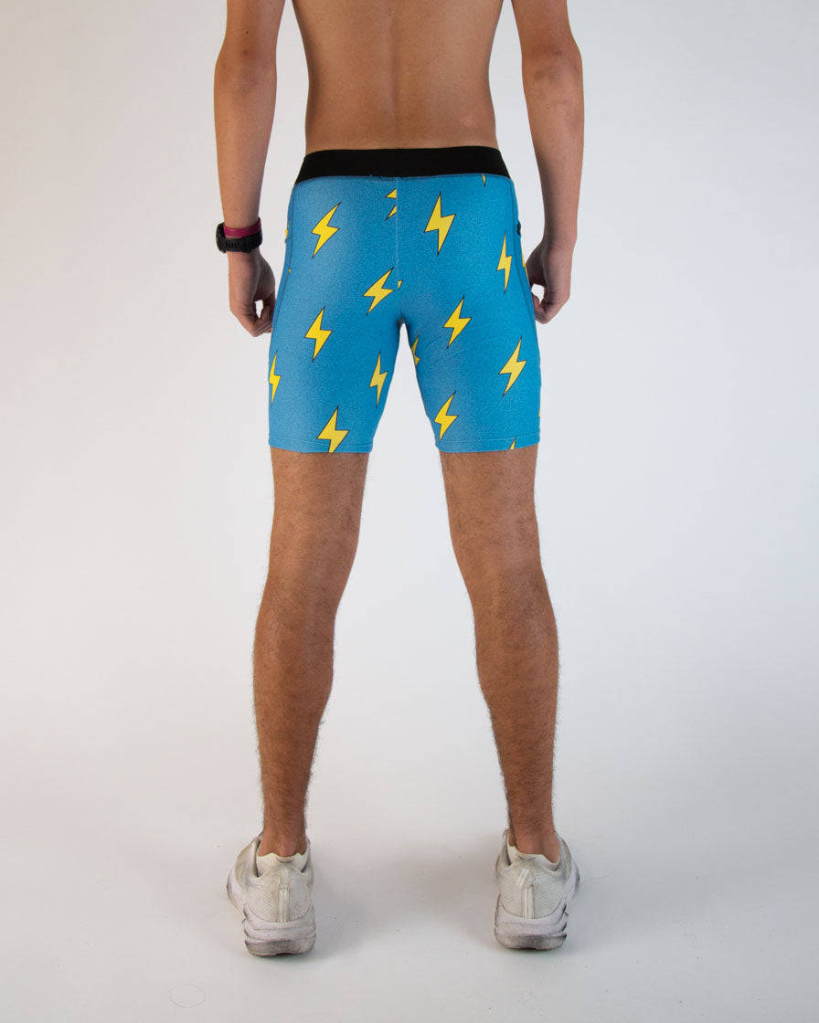 Men's Blue Bolts 8" Half Tights