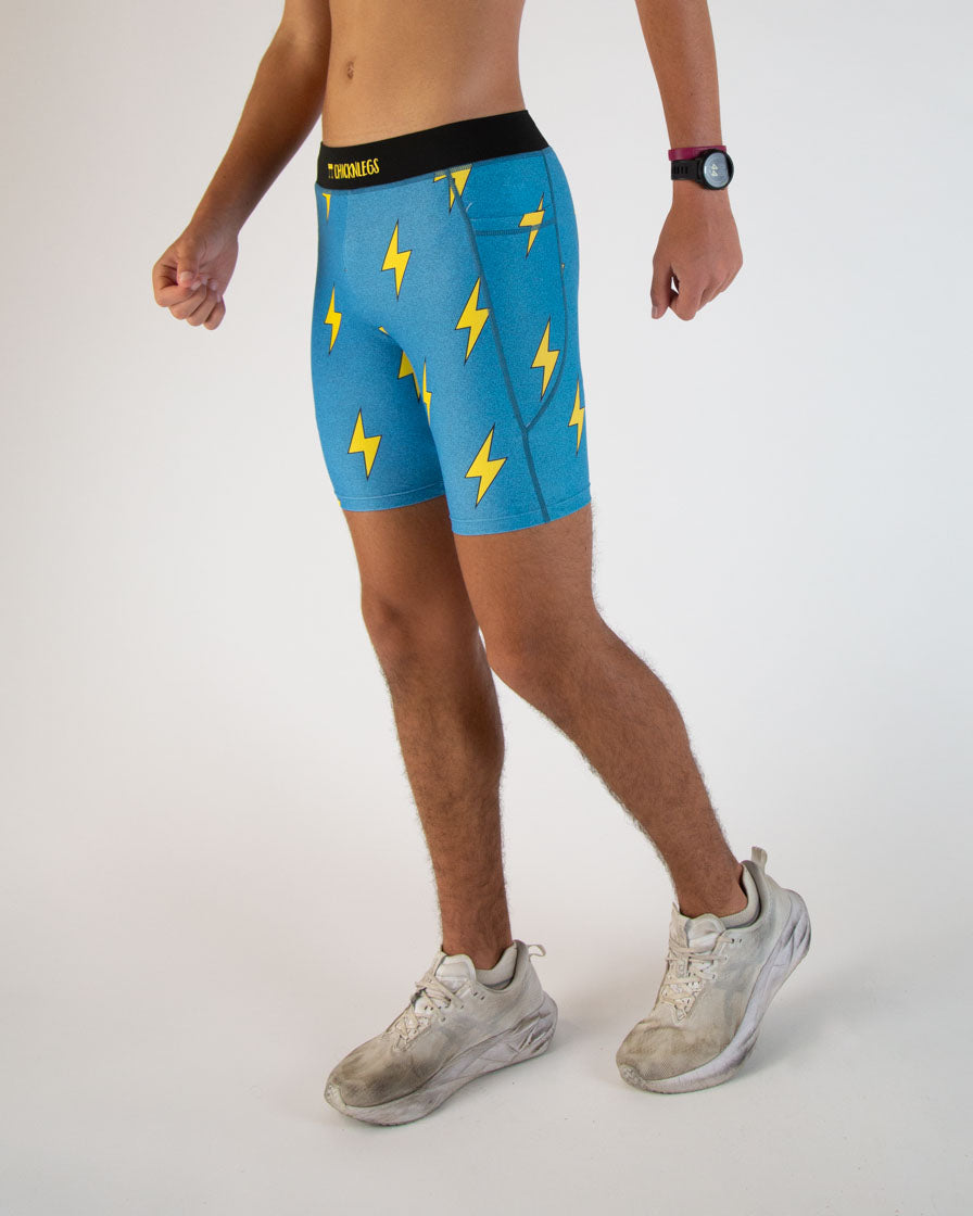 Men's Blue Bolts 8" Half Tights