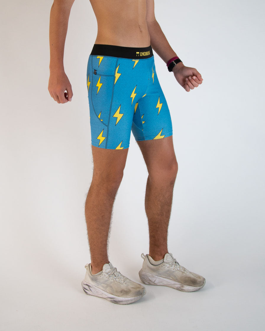 Men's Blue Bolts 8" Half Tights