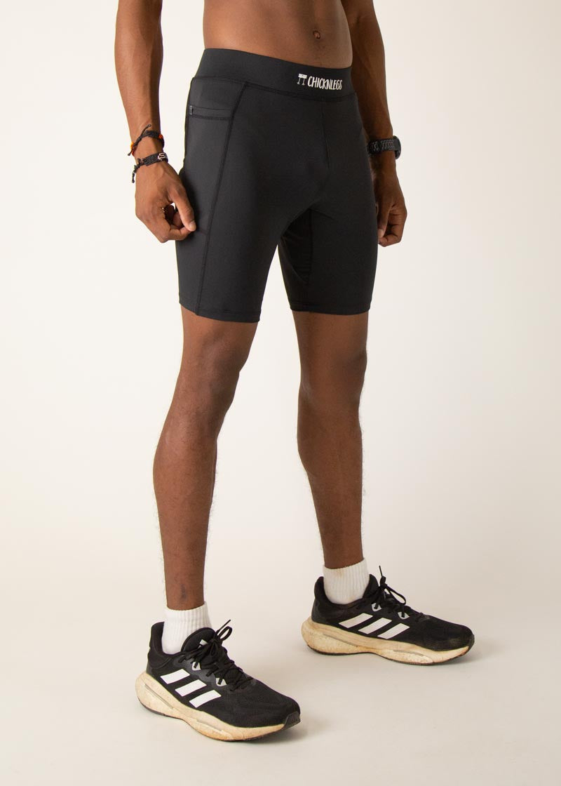 Men's Black 8" Half Tights