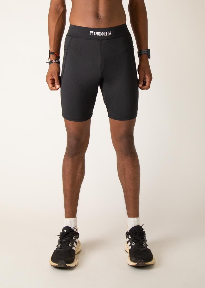 Men's Black 8" Half Tights