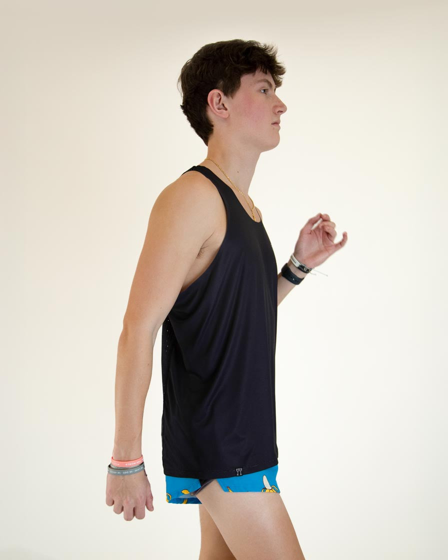 Men's Black Performance Singlet