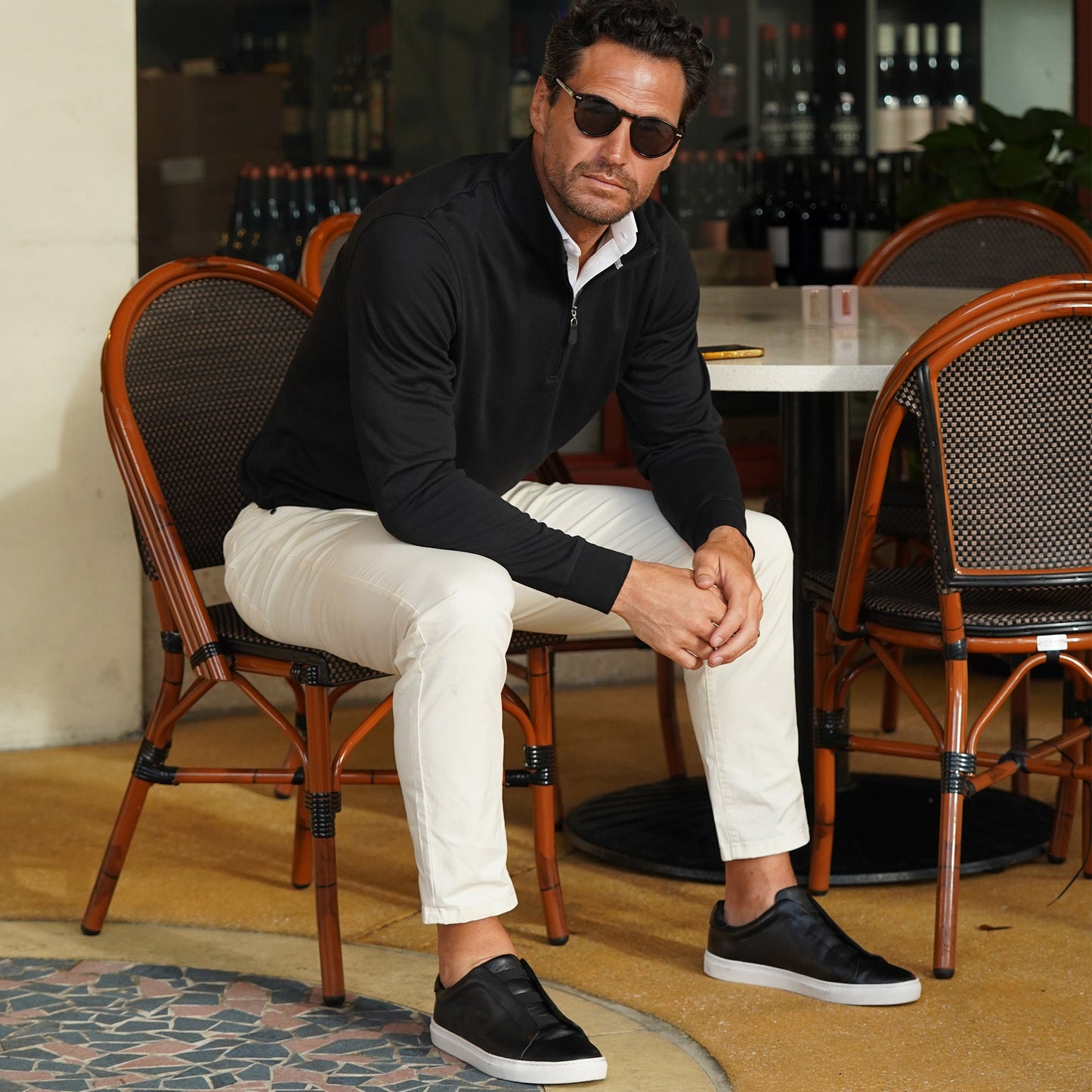 Sorrento Sneaker Black Pebble Grain